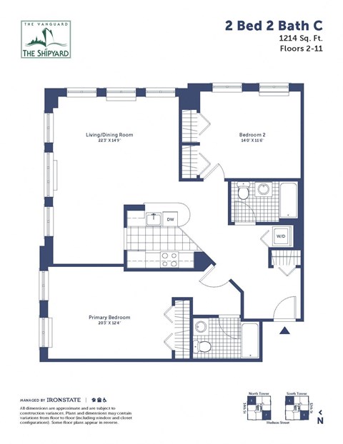 a floor plan of a bedroom apartment